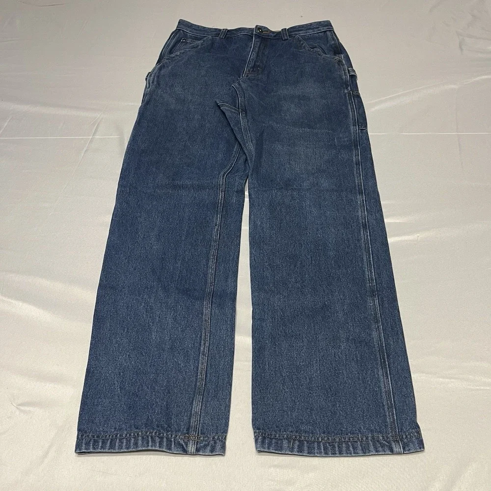 Duluth Trading Co Mens Flex Ballroom Carpenter Jeans Fits 32x33 Dark Wash Denim - Picture 2 of 8
